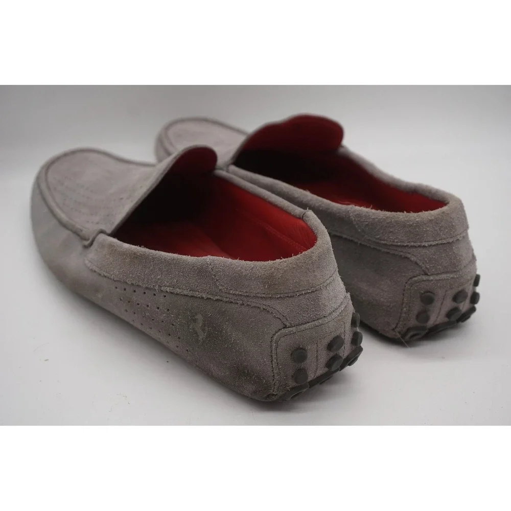 Tod's Ferrari Loafers Gray Suede Driving Shoes Made Italy Men's Size 7.5 8.5